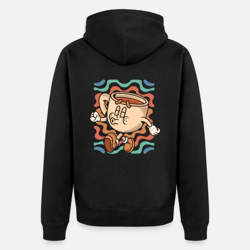 Kaffee Cafe - Unisex Premium Bio Zip Hoodie - Schwarz