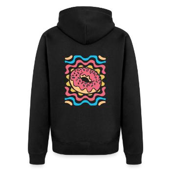 Doughnut - Unisex Premium Organic Zip Hoodie - black - Back - Nico (187cm)