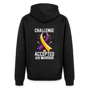 Autoimmune Hepatitis Awareness World Hepatitis Day - Unisex Premium Organic Zip Hoodie - black - Back - Nico (187cm)