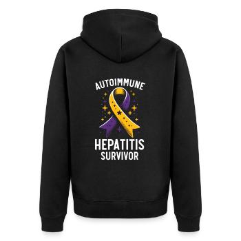 Autoimmune Hepatitis Awareness World Hepatitis Day - Unisex Premium Organic Zip Hoodie - black - Back - Nico (187cm)