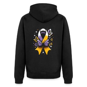 Autoimmune Hepatitis Awareness World Hepatitis Day - Unisex Premium Organic Zip Hoodie - black - Back - Nico (187cm)