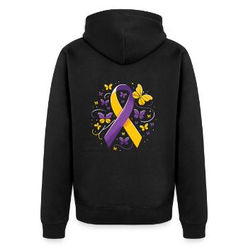 Autoimmune Hepatitis Awareness World Hepatitis Day - Unisex Premium Organic Zip Hoodie - black - Back - Nico (187cm)