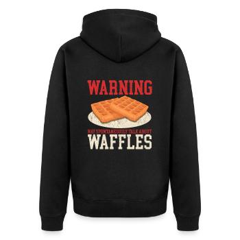 Waffles Waffle Lover Waffle Gift - Unisex Premium Organic Zip Hoodie - black - Back - Nico (187cm)