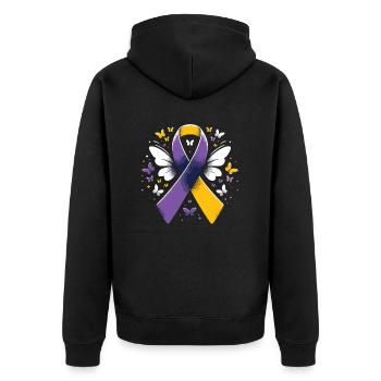 Autoimmune Hepatitis Awareness World Hepatitis Day - Unisex Premium Organic Zip Hoodie - black - Back - Nico (187cm)