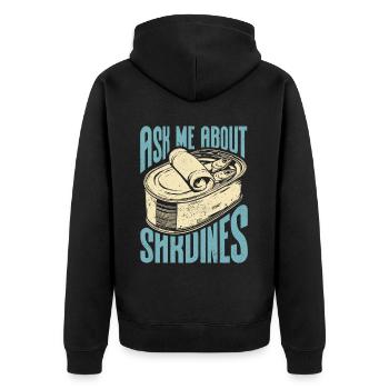 Sardine Atlantique Européen Sardines Cadeau - Veste à capuche bio Premium Unisexe - noir - Dos - Nico (187cm)