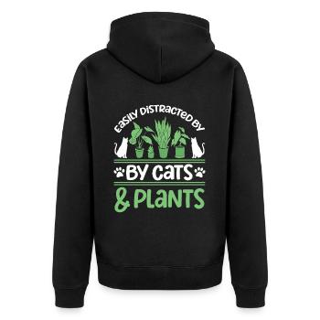 Chats Plantes Plantes De Jardin Amoureux Des Plantes - Veste à capuche bio Premium Unisexe - noir - Dos - Nico (187cm)