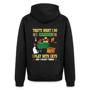 Chats Plantes Plantes De Jardin Amoureux Des Plantes - Veste à capuche bio Premium Unisexe - noir - Dos - Nico (187cm)