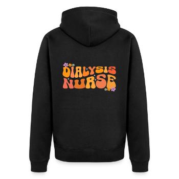 Dialyse Techniker Krankenschwester - Unisex Premium Bio Zip Hoodie - Schwarz - Hinten - Nico (187cm)