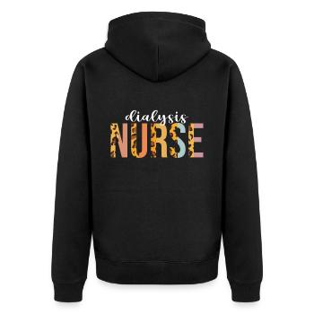 Dialyse Techniker Krankenschwester - Unisex Premium Bio Zip Hoodie - Schwarz - Hinten - Nico (187cm)