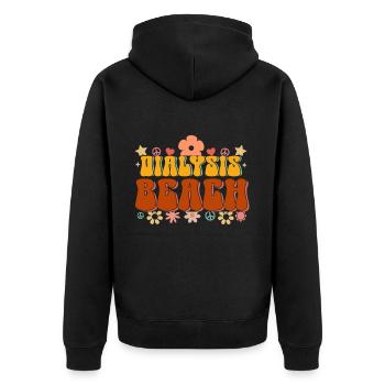 Dialyse Techniker Krankenschwester - Unisex Premium Bio Zip Hoodie - Schwarz - Hinten - Nico (187cm)