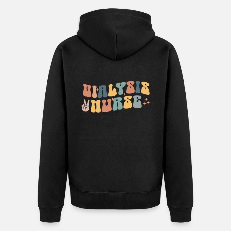 Dialyse Techniker Krankenschwester - Unisex Premium Bio Zip Hoodie - Schwarz