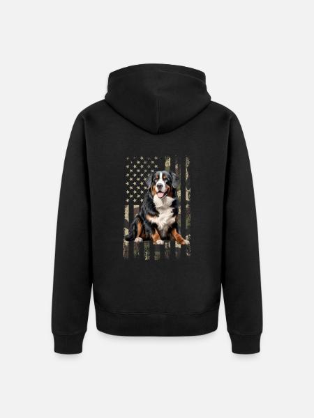 bernese mountain dog - Unisex Premium Bio Zip Hoodie - Schwarz