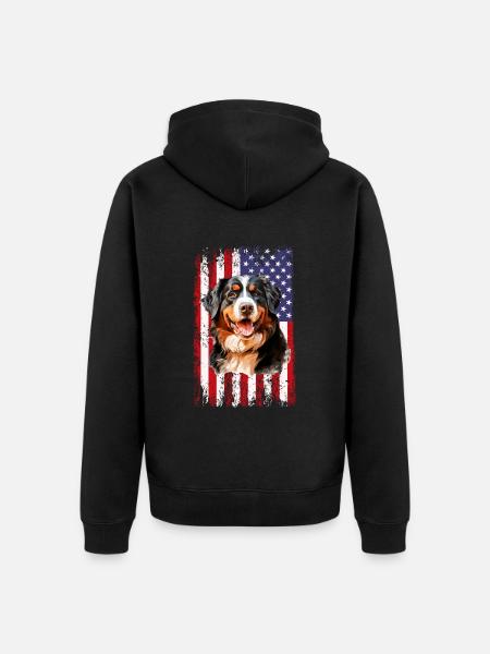 bernese mountain dog - Unisex Premium Bio Zip Hoodie - Schwarz