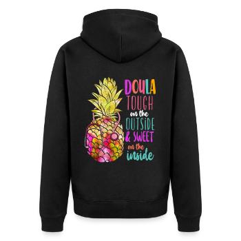 Doula Travailleuse à la naissance Doula ananas - Veste à capuche bio Premium Unisexe - noir - Dos - Nico (187cm)