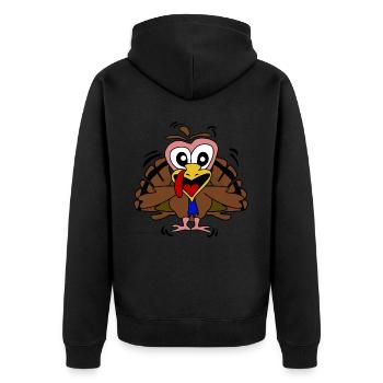 Dindes folles de Thanksgiving à la dinde - Veste à capuche bio Premium Unisexe - noir - Dos - Nico (187cm)
