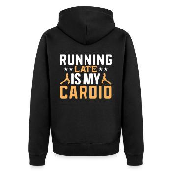Funny Quotes And Funny Sayings, Quotes Lovers - Unisex Premium Bio Zip Hoodie - Schwarz - Hinten - Nico (187cm)