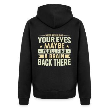 Funny Quotes And Jokes Laughter And Entertainment - Unisex Premium Bio Zip Hoodie - Schwarz - Hinten - Nico (187cm)