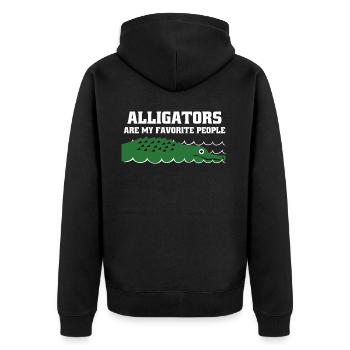 Alligators Alligator - Unisex Premium Bio Zip Hoodie - Schwarz - Hinten - Nico (187cm)