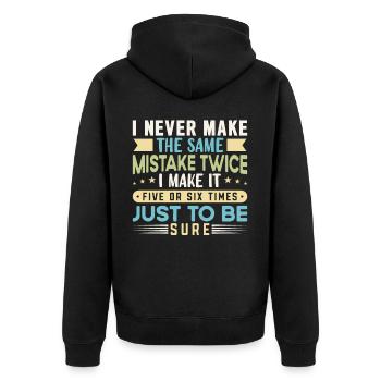 Citations et blagues drôles Dictons drôles et humour - Veste à capuche bio Premium Unisexe - noir - Dos - Nico (187cm)