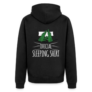 Alligator Sleeping Shirt with Alligators - Unisex Premium Organic Zip Hoodie - black - Back - Nico (187cm)