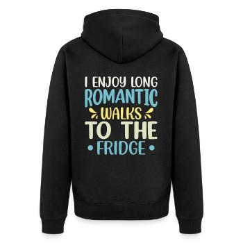 Funny Quotes And Jokes Humor And Laughter - Unisex Premium Bio Zip Hoodie - Schwarz - Hinten - Nico (187cm)