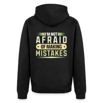 Funny Quotes And Jokes Comedy And Laughter - Unisex Premium Bio Zip Hoodie - Schwarz - Hinten - Nico (187cm)
