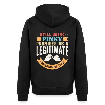 Funny Quotes And Jokes Comedy And Laughter - Unisex Premium Bio Zip Hoodie - Schwarz - Hinten - Nico (187cm)