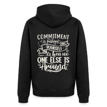Citations et blagues drôles Dictons hilarants et humour - Veste à capuche bio Premium Unisexe - noir - Dos - Nico (187cm)