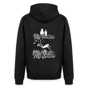 Biologiste marin Mon problème Mon pictogramme Maman Papa - Veste à capuche bio Premium Unisexe - noir - Dos - Nico (187cm)