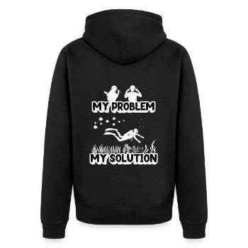 Biologiste marin Mon problème Mon pictogramme Papa Maman - Veste à capuche bio Premium Unisexe - noir - Dos - Nico (187cm)