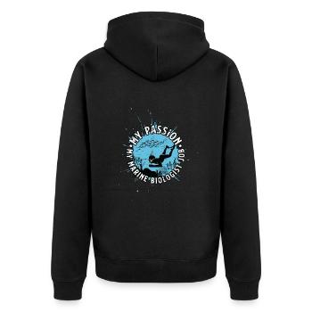 Biologiste marin Ma passion Ma vie marine - Veste à capuche bio Premium Unisexe - noir - Dos - Nico (187cm)
