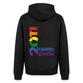 Limited Edition 2011 - Unisex Premium Bio Zip Hoodie - Schwarz - Hinten - Nico (187cm)