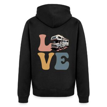 Camping-car Camping-car Camping-car Vacances en camping Wohnmobi - Veste à capuche bio Premium Unisexe - noir - Dos - Nico (187cm)