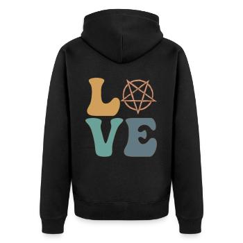 Satanist Pentagram Satanism Satanic K - Unisex Premium Organic Zip Hoodie - black - Back - Nico (187cm)