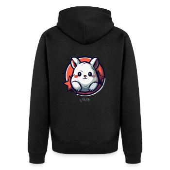 Hamster câlin mignon, pur, super méchant - Veste à capuche bio Premium Unisexe - noir - Dos - Nico (187cm)