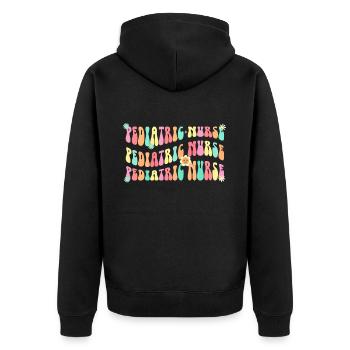 Kinderkrankenschwester Picu Peds - Unisex Premium Bio Zip Hoodie - Schwarz - Hinten - Nico (187cm)