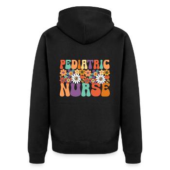 Kinderkrankenschwester Picu Peds - Unisex Premium Bio Zip Hoodie - Schwarz - Hinten - Nico (187cm)