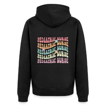 Kinderkrankenschwester Picu Peds - Unisex Premium Bio Zip Hoodie - Schwarz - Hinten - Nico (187cm)