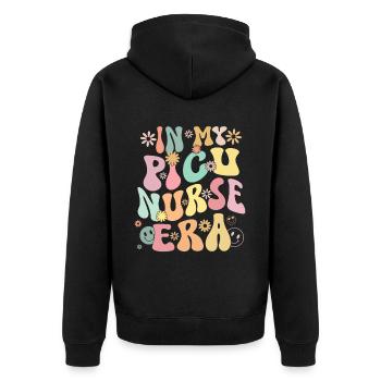 Kinderkrankenschwester Picu Peds - Unisex Premium Bio Zip Hoodie - Schwarz - Hinten - Nico (187cm)