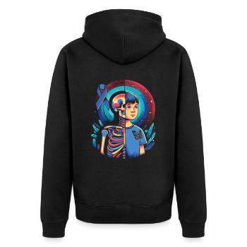 Juvenile Arthritis Awareness Autoimmunerkrankung - Unisex Premium Bio Zip Hoodie - Schwarz - Hinten - Nico (187cm)