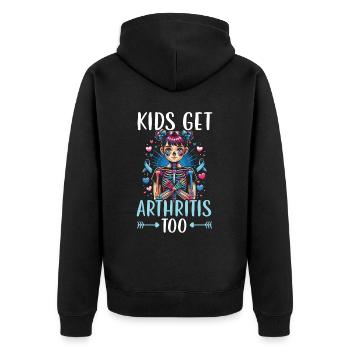 Juvenile Arthritis Awareness Autoimmunerkrankung - Unisex Premium Bio Zip Hoodie - Schwarz - Hinten - Nico (187cm)