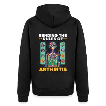 Juvenile Arthritis Awareness Autoimmunerkrankung - Unisex Premium Bio Zip Hoodie - Schwarz - Hinten - Nico (187cm)