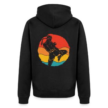Muay Thaï - Veste à capuche bio Premium Unisexe - noir - Dos - Nico (187cm)