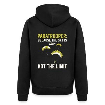 Fallschirmjäger Fallschirmspringen Fallschirmsprin - Unisex Premium Bio Zip Hoodie - Schwarz - Hinten - Nico (187cm)