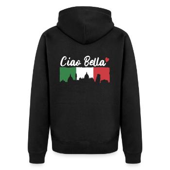 Ciao Bella - Veste à capuche bio Premium Unisexe - noir - Dos - Nico (187cm)