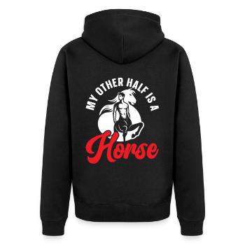 Zentaur Fabelwesen Griechische Mythologie - Unisex Premium Bio Zip Hoodie - Schwarz - Hinten - Nico (187cm)