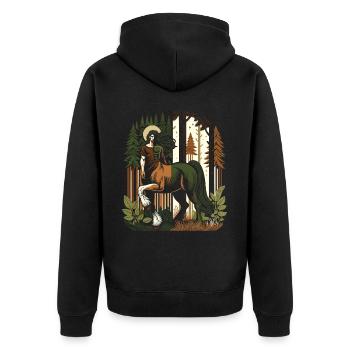 Centaur Mythical Creature Greek Mythology - Unisex Premium Organic Zip Hoodie - black - Back - Nico (187cm)