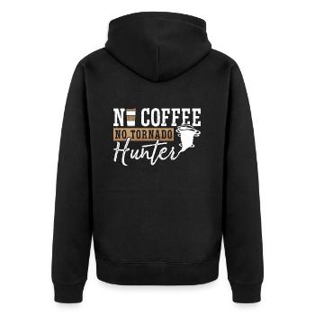 Tornado Hunter No Coffee Meteorology Coffee Lover - Unisex Premium Organic Zip Hoodie - black - Back - Nico (187cm)