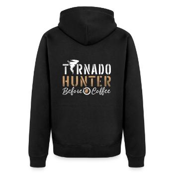 Tornado Hunter Before Meteorologist Coffee Lover - Unisex Premium Organic Zip Hoodie - black - Back - Nico (187cm)