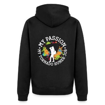 Tornado Hunter My Passion My Tornado Storm Chasing - Unisex Premium Organic Zip Hoodie - black - Back - Nico (187cm)